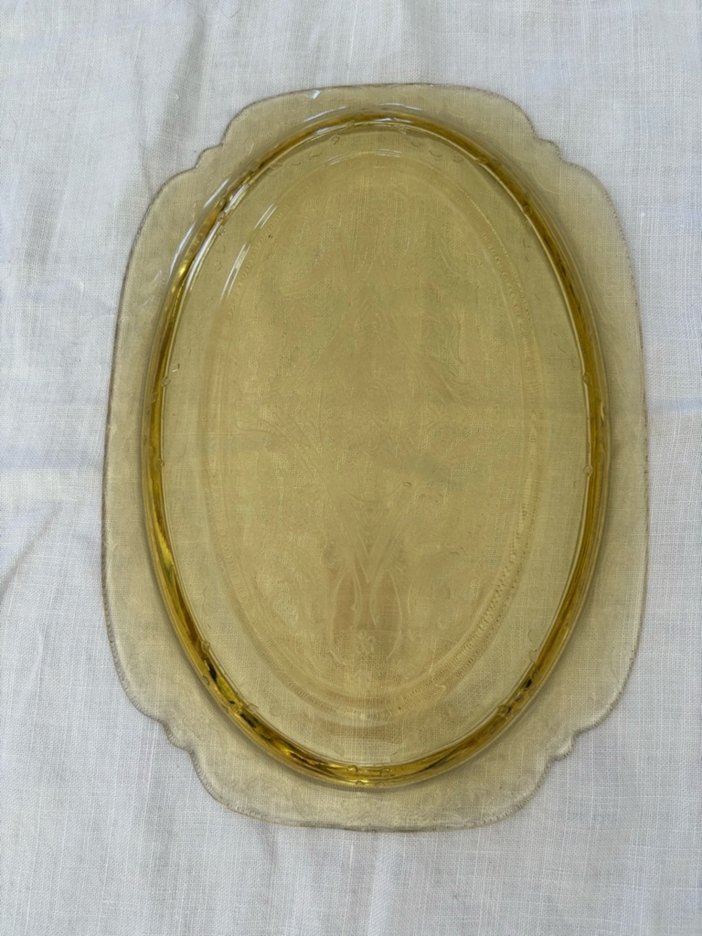 vintage Federal Glass Company platter in the Madrid Amber depression glass 1930s - Picture 4 of 7
